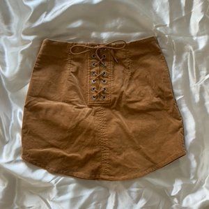 Forever 21 Tan Curved Hem Mini Skirt - Size Small